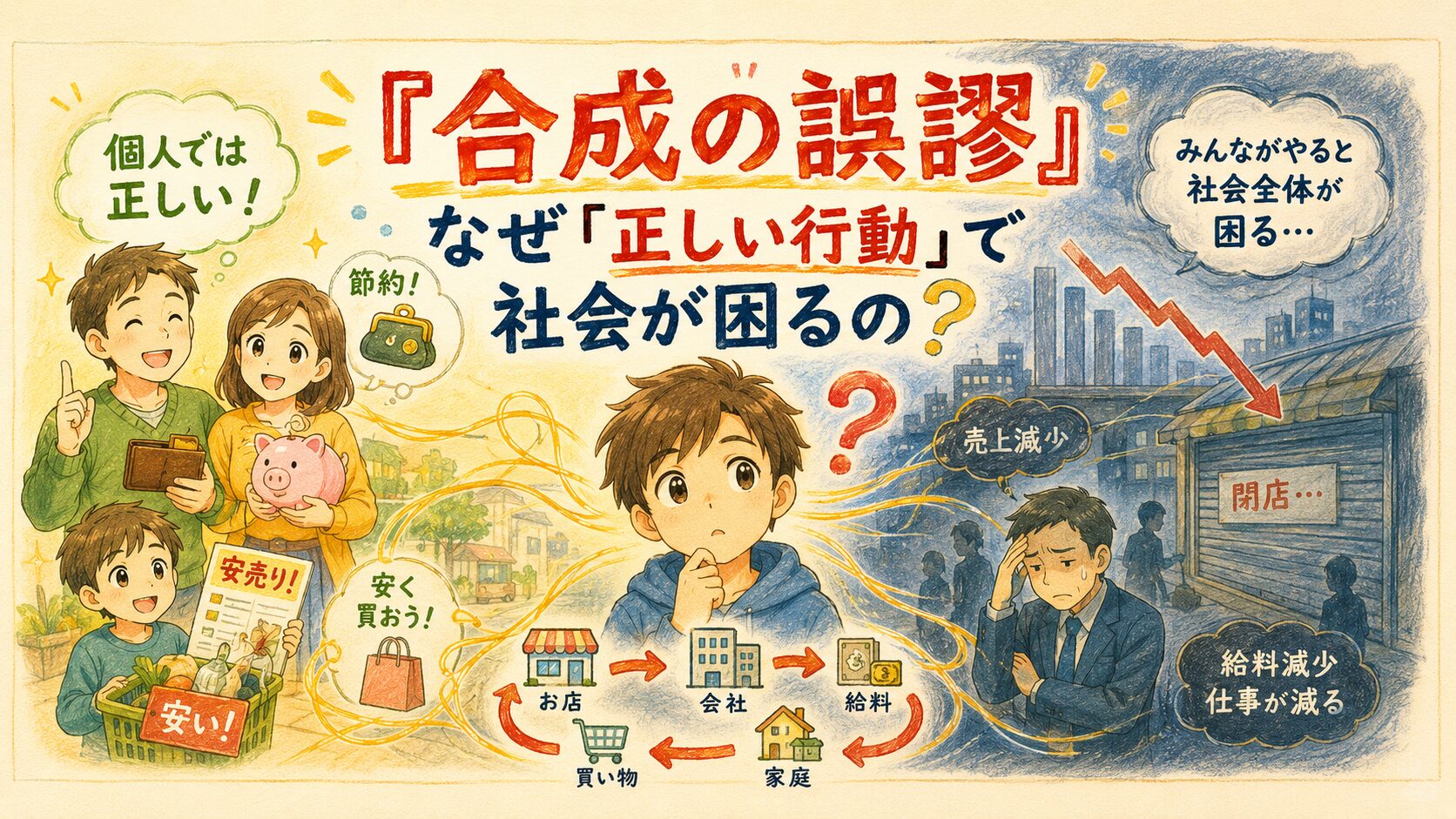 『合成の誤謬』の語源と由来とは？デフレとの関係をわかりやすく解説 | 心に響く瞬間